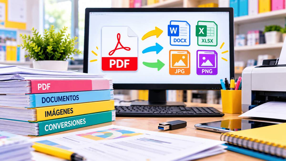 Conversión de archivos PDF, JPG y otros formatos